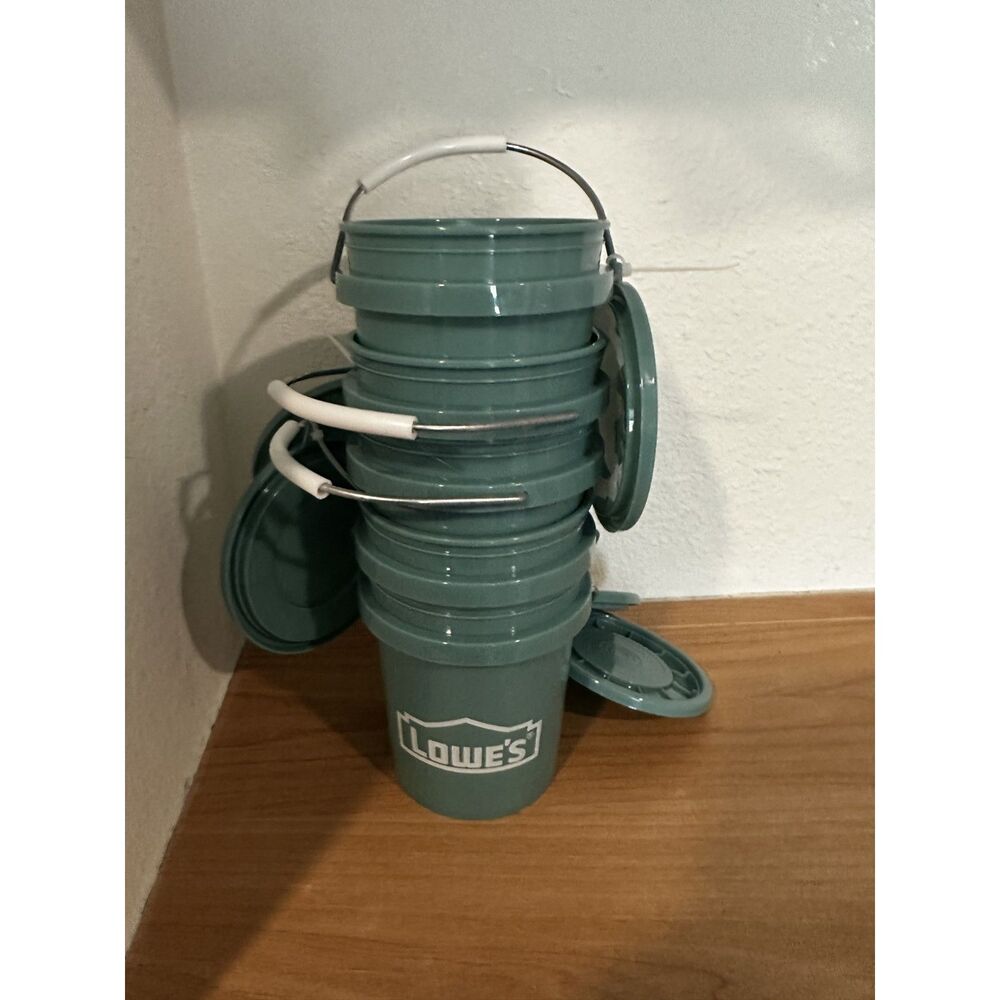 Set of 5 Lowe’s Teal Mini Buckets – Silicone Utility Buckets New - Picture 3 of 4
